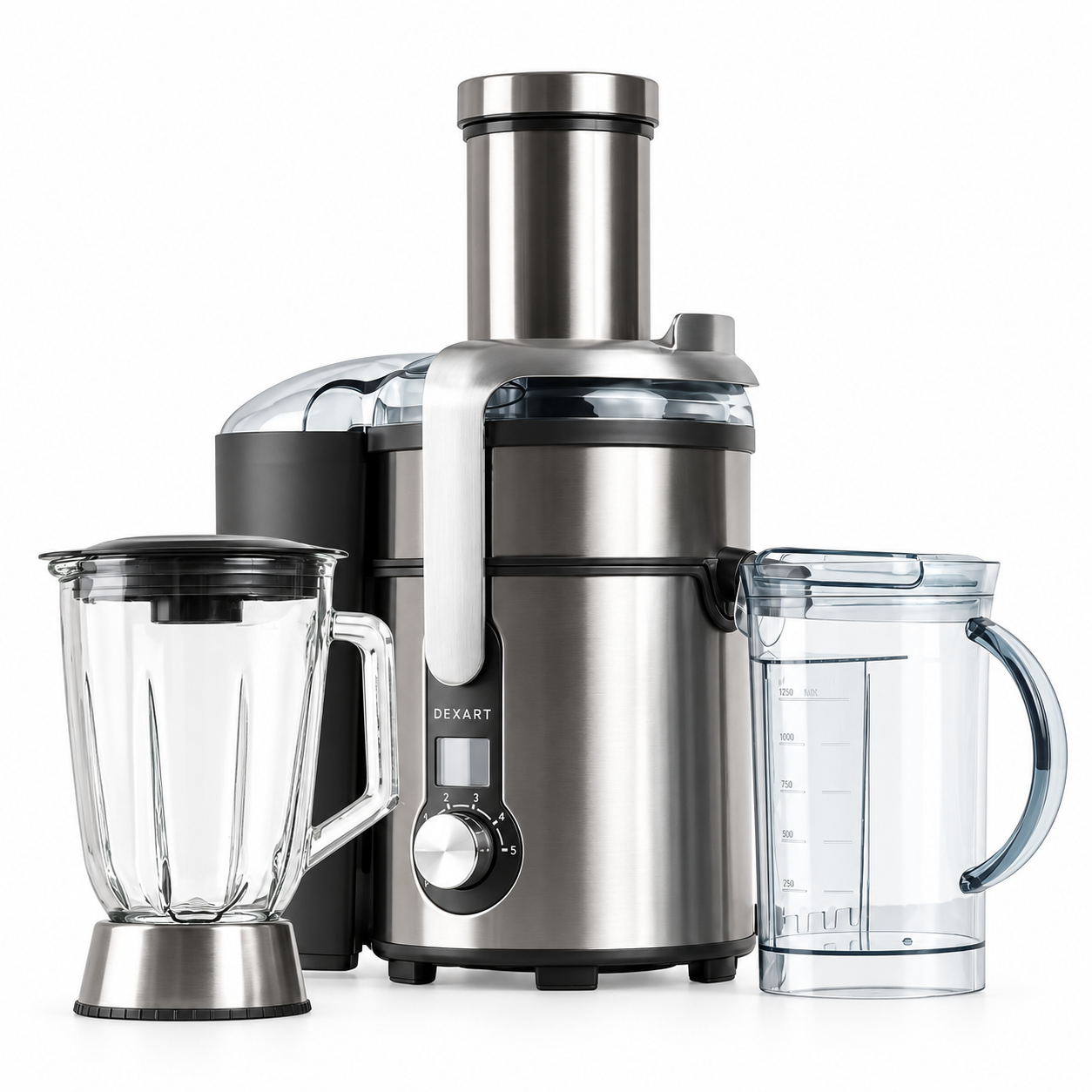 Dexart MultiJuicer 2'si 1 Arada Meyve Sıkacağı ve Cam Blender SetiKatı Meyve Sıkacakları