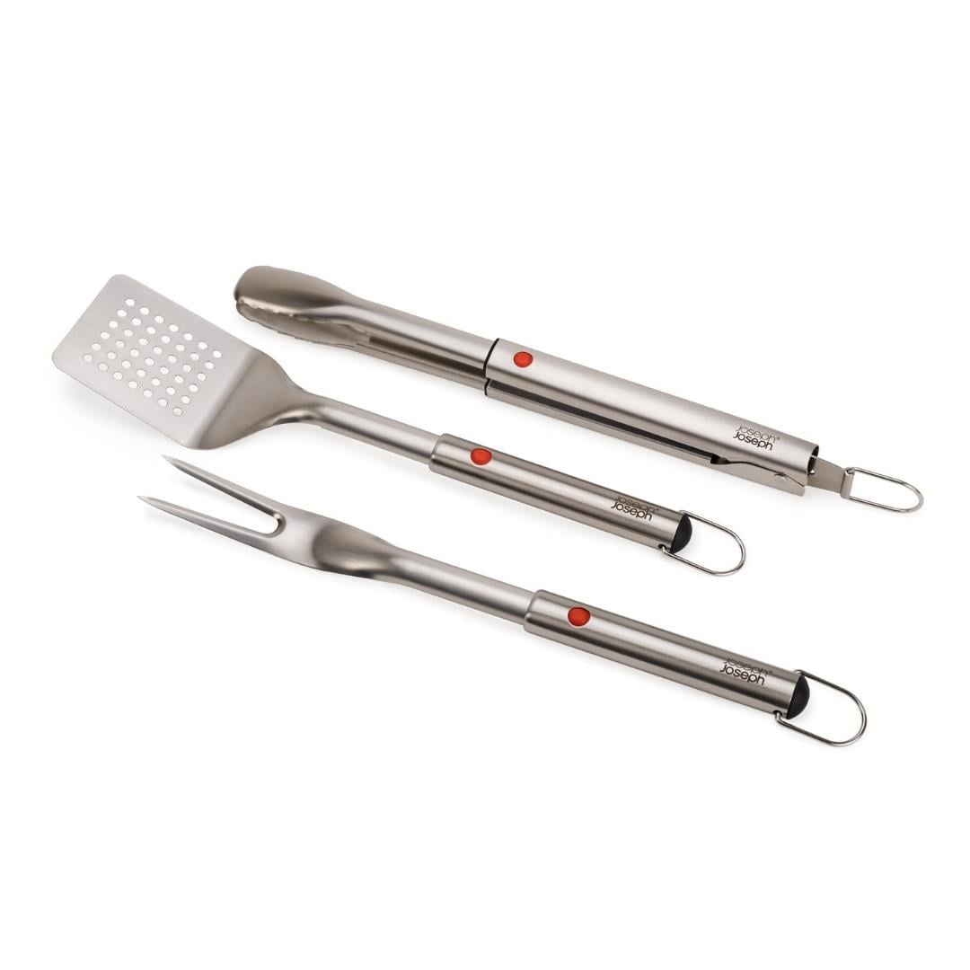 Joseph Joseph GrillOut 3 Lü Paslanmaz Çelik Barbekü Spatulası, Maşa ve Çatal SetiYardımcı Aksesuarlar