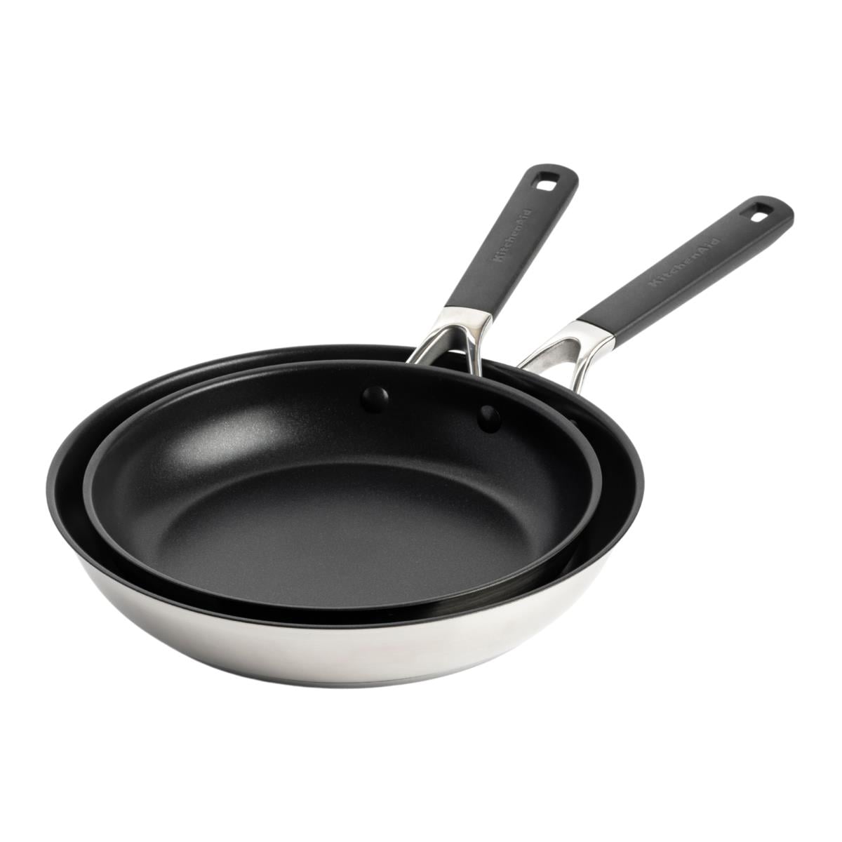 KitchenAid Paslanmaz Çelik Kızartma Tavası Seti, Seramik Kaplama 24 cm + 28 cmTavalar