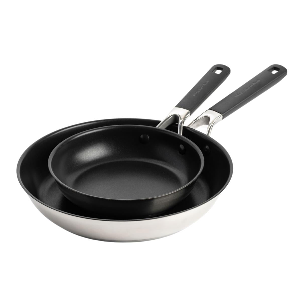 KitchenAid Paslanmaz Çelik Kızartma Tavası Seti, Seramik Kaplama 20 cm + 28 cmTavalar