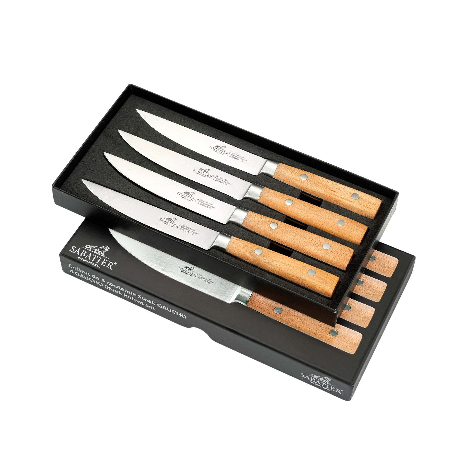 Sabatier Guucho 4 Parça 13 cm Natürel Steak Bıçağı Hediye Kutusu