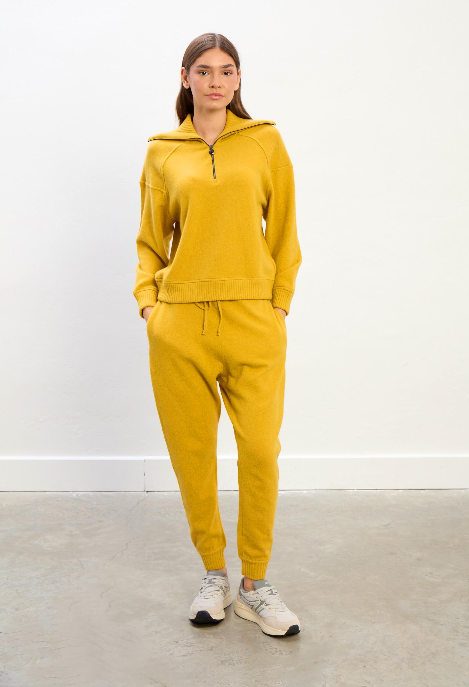 Aria Fermuarlı Yaka Eşofman Takımı-Sarı