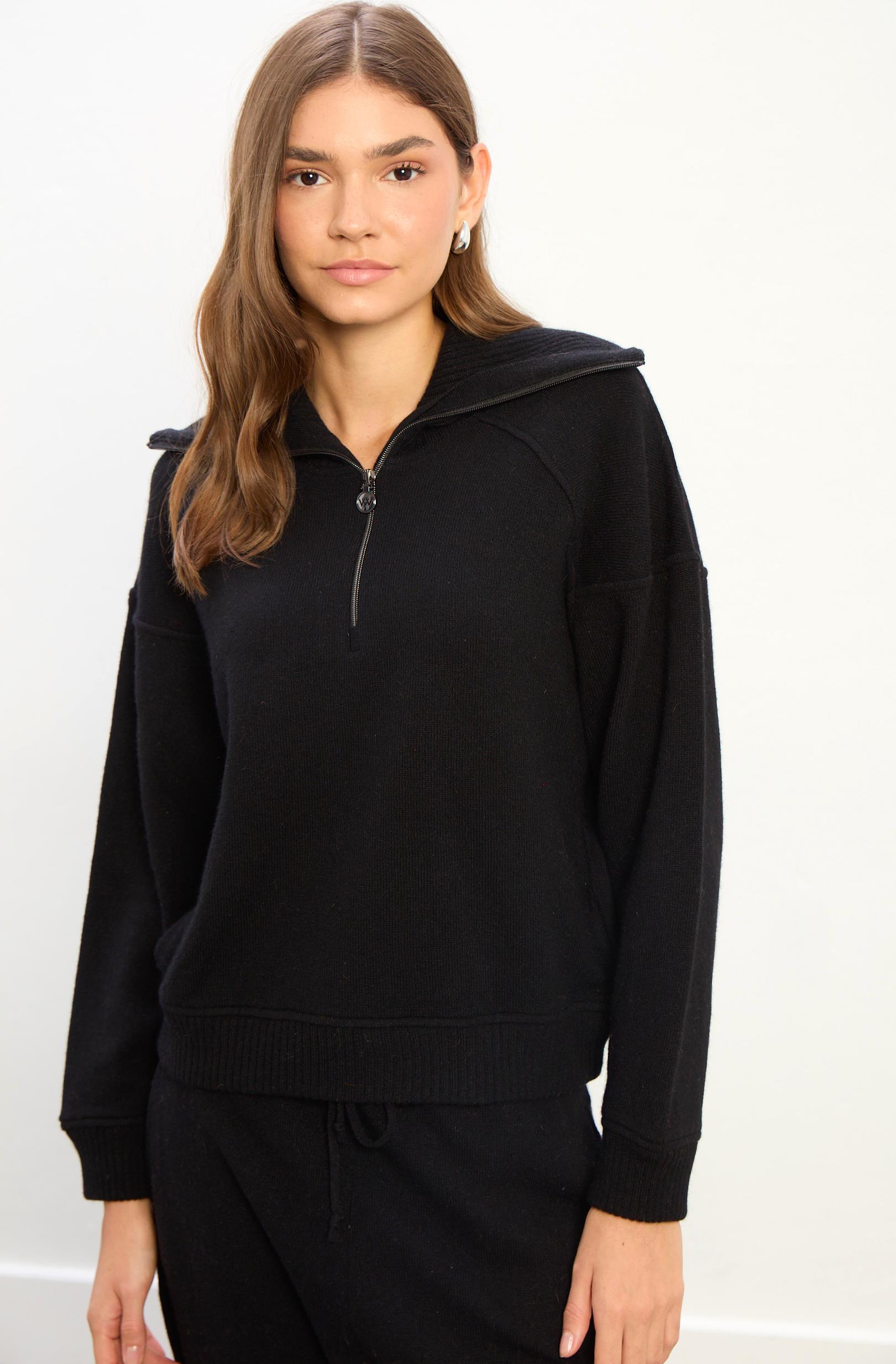 Aria Fermuarlı Yaka Eşofman Takımı-Siyah