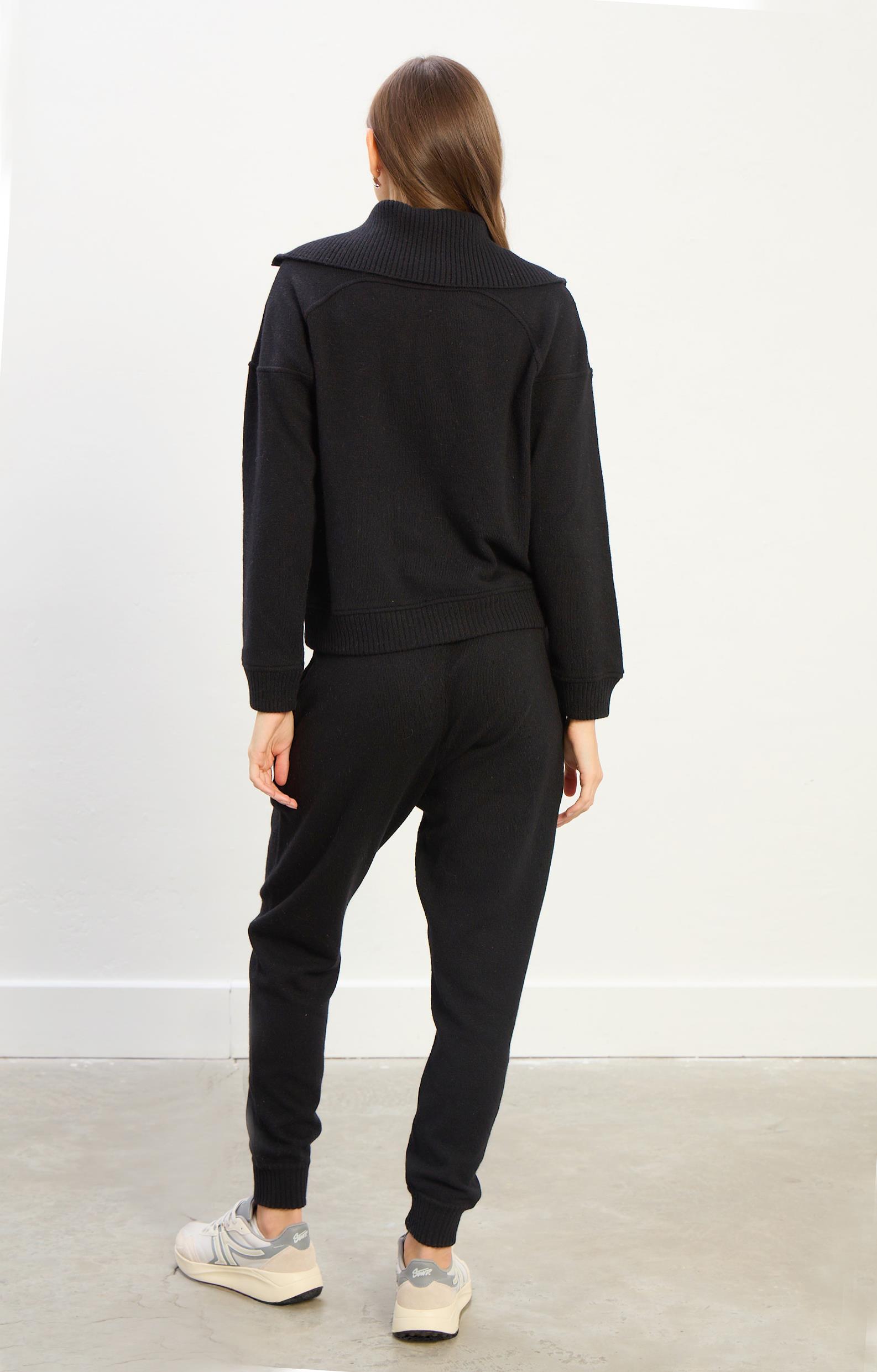 Aria Fermuarlı Yaka Eşofman Takımı-Siyah