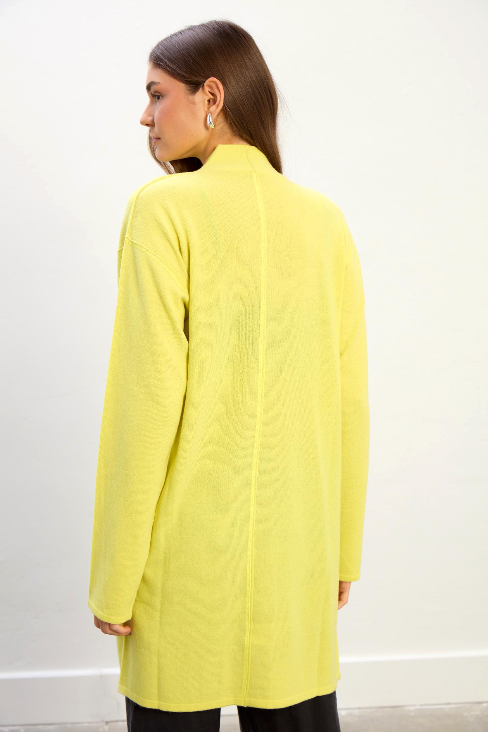 Ariana Uzun Kollu Cepli Hırka-Sarı