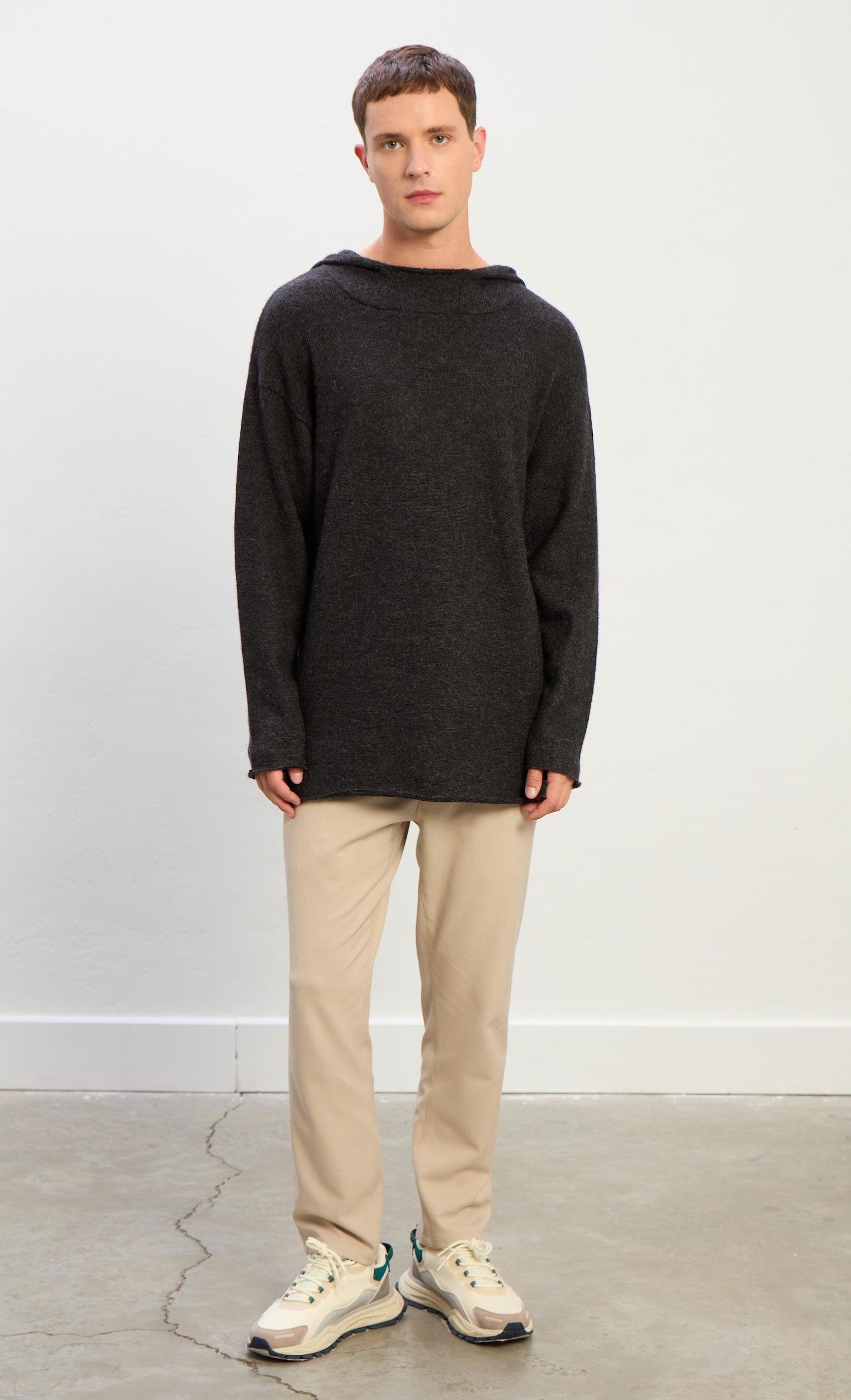 Liam Kapüşonlu Kazak Antrasit