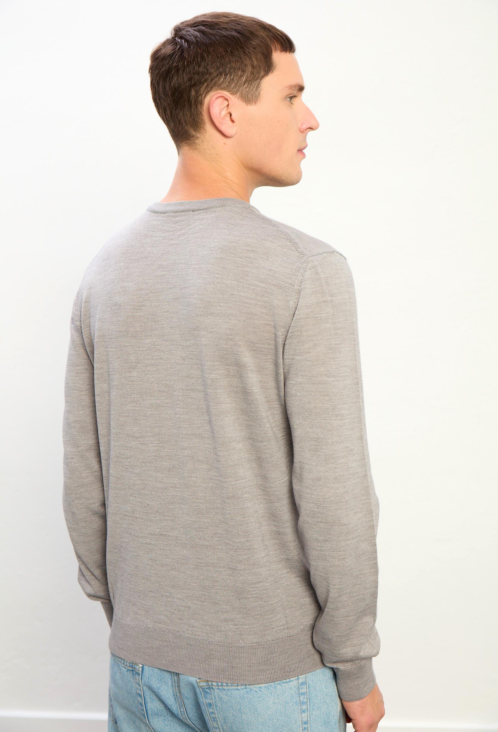 Miles Erkek Basic Yuvarlak Yaka Kazak-Gri