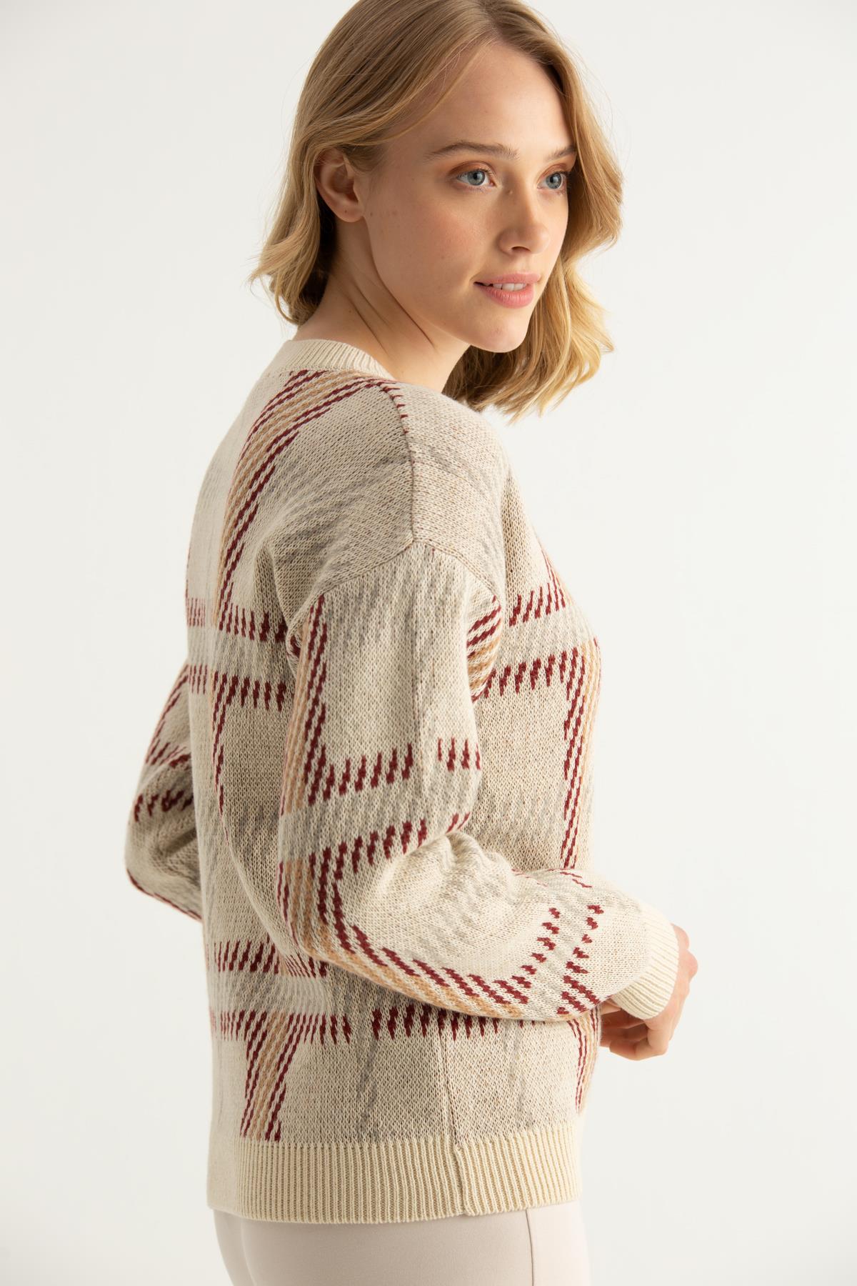 Nelly Bisiklet Yaka Kazak-VANİLYA