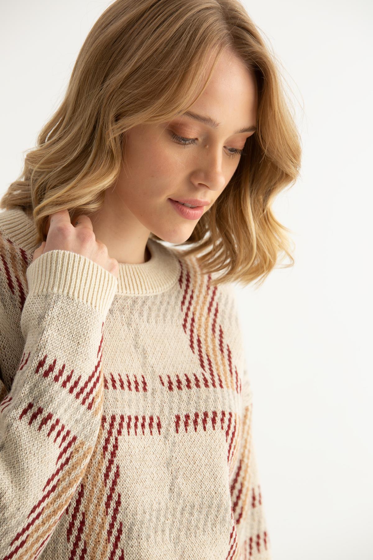 Nelly Bisiklet Yaka Kazak-VANİLYA