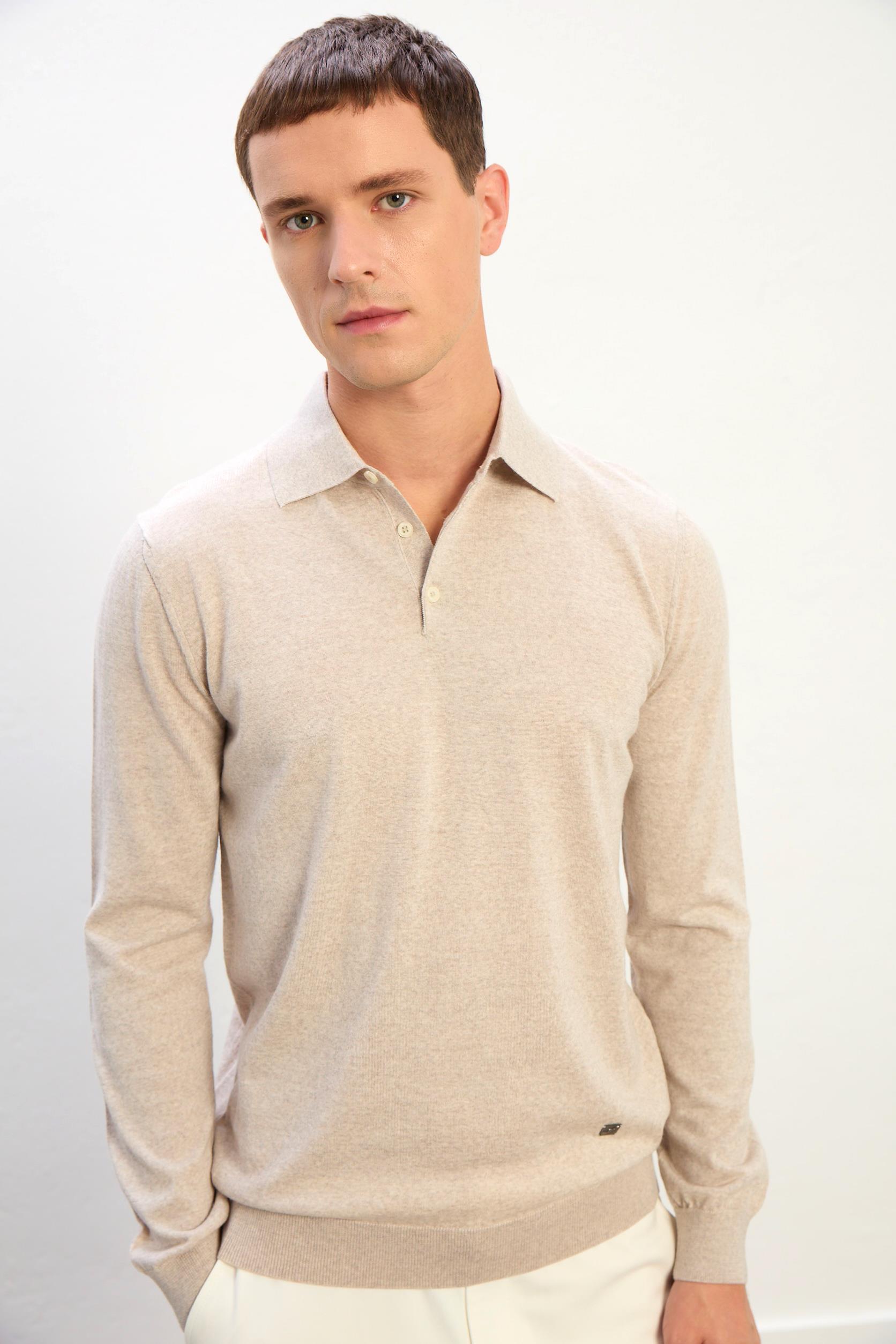 Owen Erkek Polo Yaka Triko Kazak-Bej