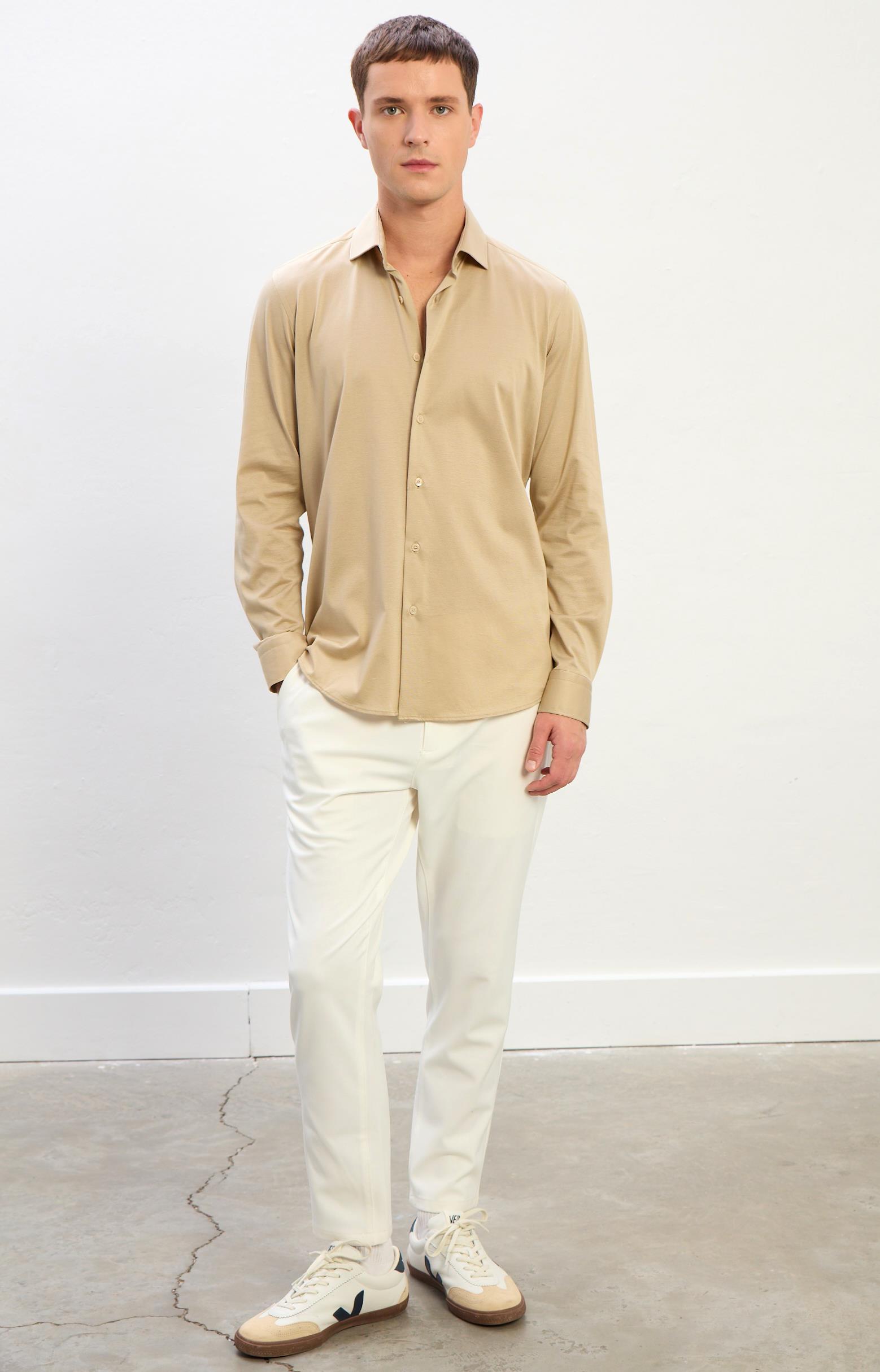 Tyler Uzun Kollu Erkek Gömlek Bej
