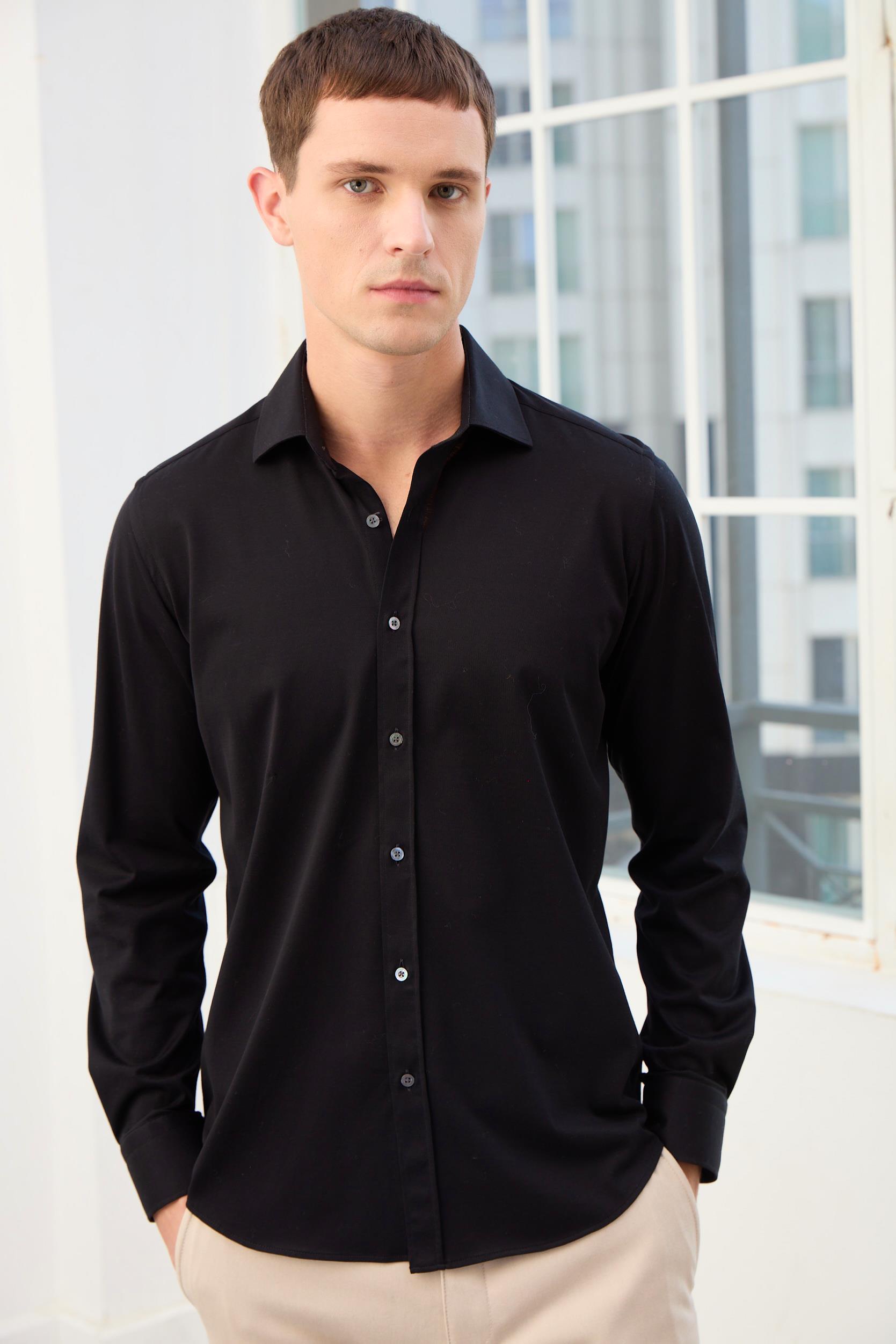 Tyler Uzun Kollu Erkek Gömlek-Siyah