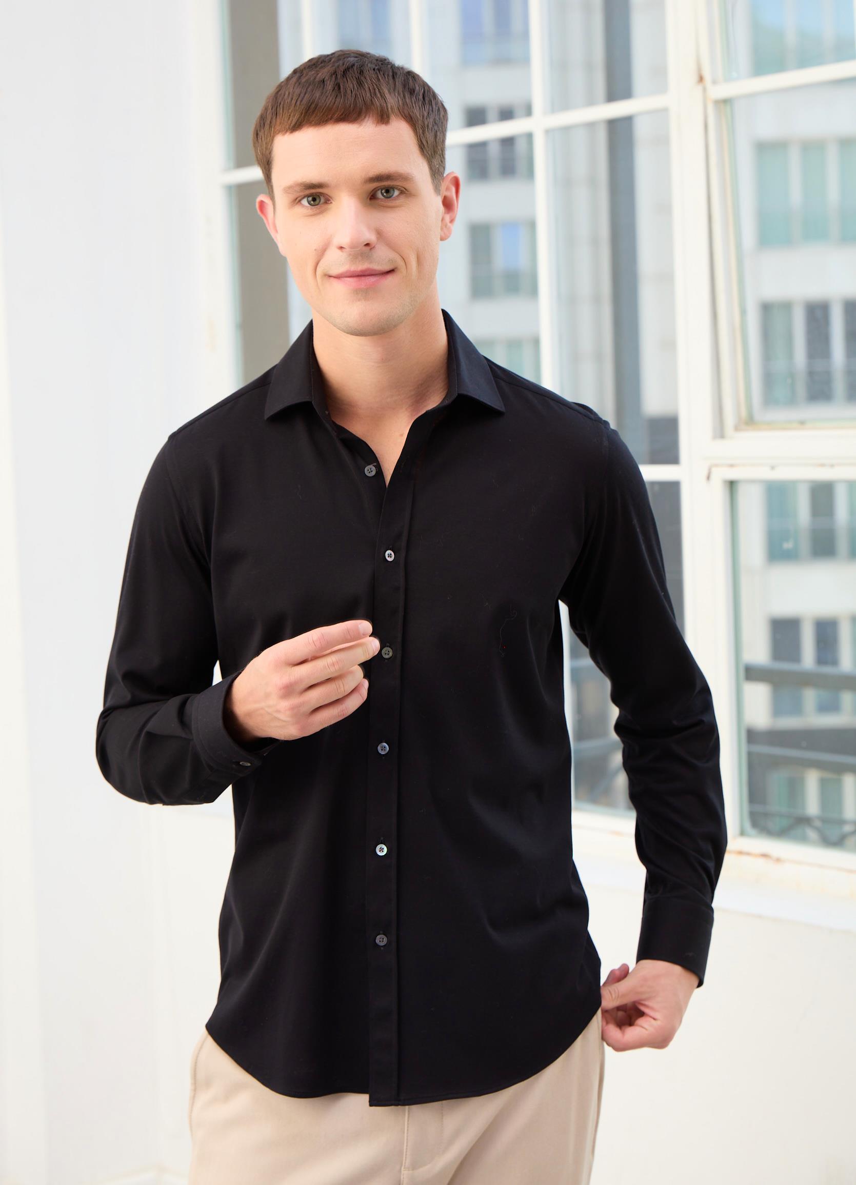 Tyler Uzun Kollu Erkek Gömlek-Siyah