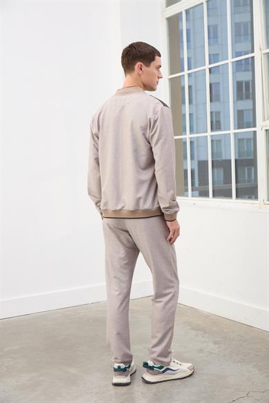 Adrian Erkek Fermuarlı Eşofman Takımı-Vizon