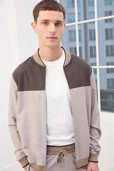 Adrian Erkek Fermuarlı Eşofman Takımı-Vizon