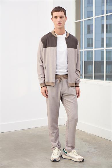 Adrian Erkek Fermuarlı Eşofman Takımı-Vizon