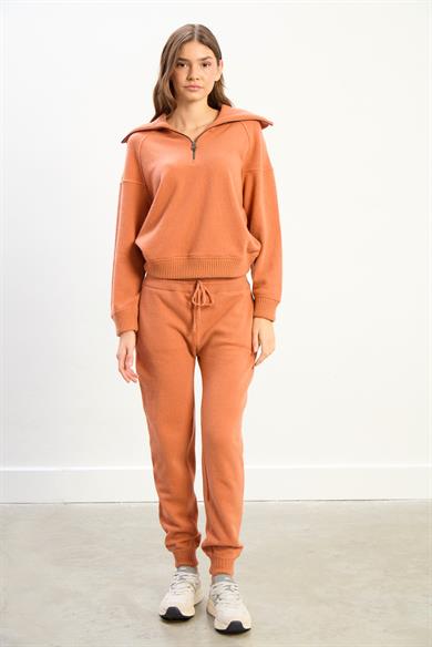 Aria Fermuarlı Yaka Eşofman Takımı-Turuncu