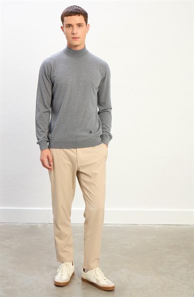 Elias Erkek Dik Yaka Triko Kazak-Gri