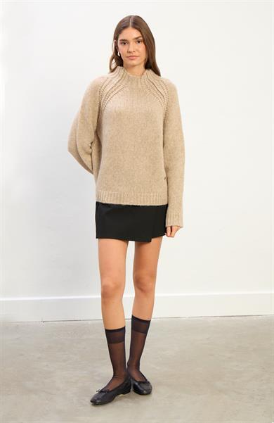 Hazel Balıkçı Yaka Triko Kazak-Bej