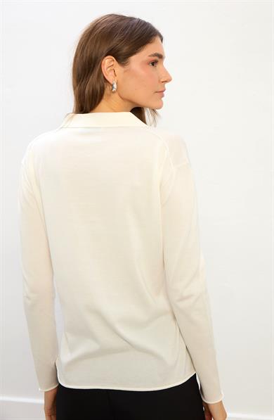 Jammy Modern Kesim Bluz-Beyaz