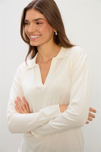 Jammy Modern Kesim Bluz-Beyaz