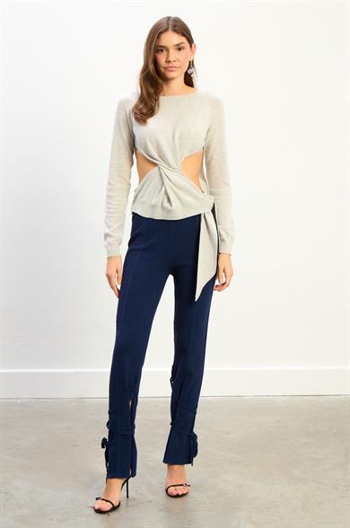 Lisa Bağcıklı Triko Pantalon-Indigo