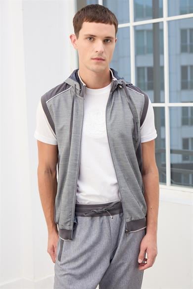 Lucas Kapüşonlu Erkek Eşofman Takımı-Gri