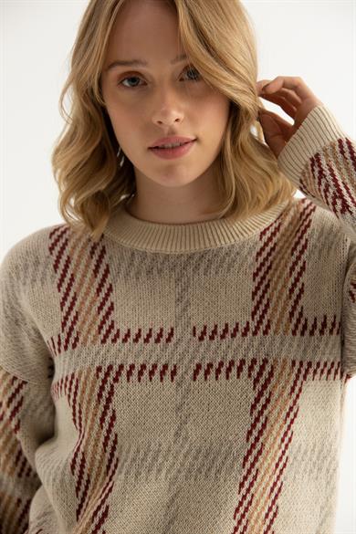 Nelly Bisiklet Yaka Kazak-VANİLYA