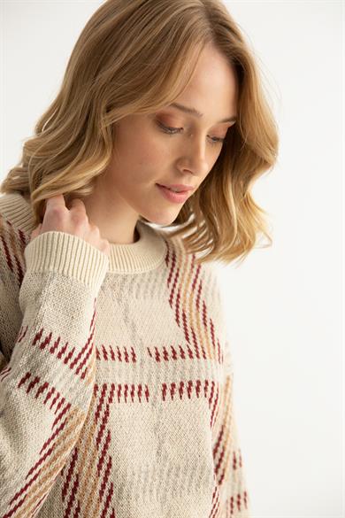 Nelly Bisiklet Yaka Kazak-VANİLYA