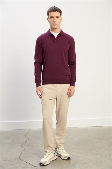 Owen Erkek Polo Yaka Triko Kazak-Bordo