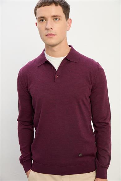 Owen Erkek Polo Yaka Triko Kazak-Bordo