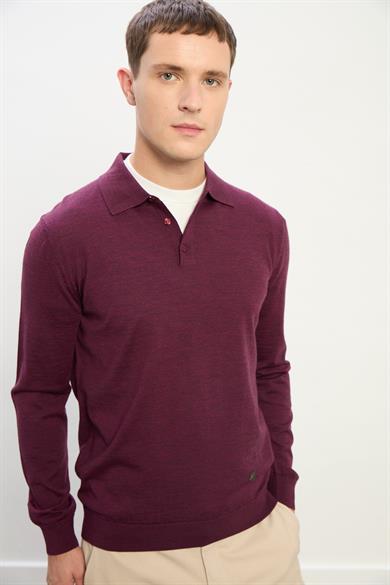 Owen Erkek Polo Yaka Triko Kazak-Bordo