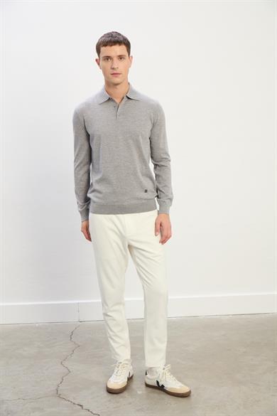 Owen Erkek Polo Yaka Triko Kazak-Gri