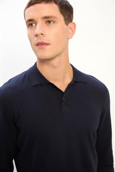 Owen Erkek Polo Yaka Triko Kazak-Lacivert