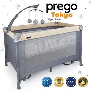 Prego Tokyo Dönenceli Oyun Parkı 70*110 Cm Gri 8047
