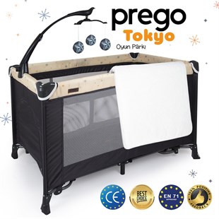 Prego Tokyo Dönenceli Oyun Parkı 70*110 Cm Füme + Yatak Hediyeli