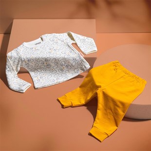 Tiffany Baby Erkek Bebek 2Lİ Pijama Takımı Sarı  2510