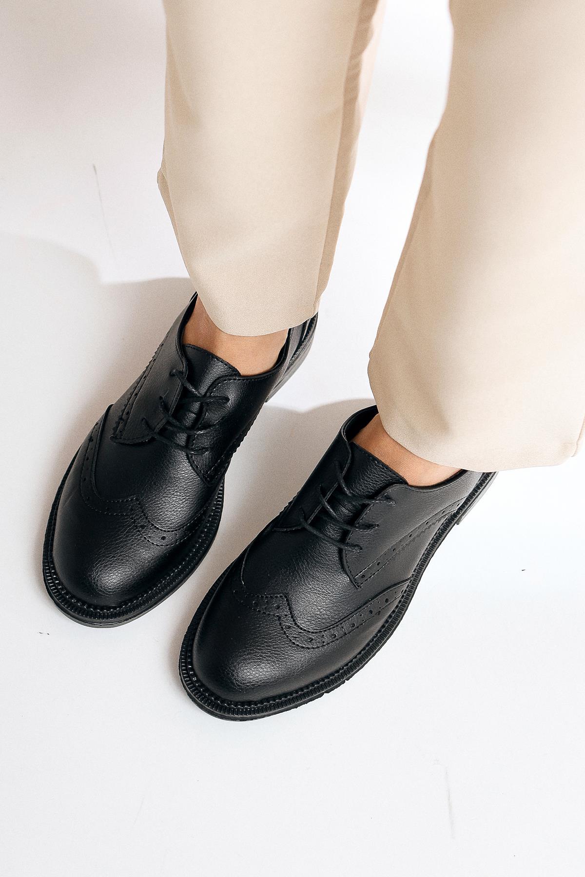 Mitzie Siyah Bağcıklı Oxford Ayakkabı | Limoya.com ile Modayı Keşfet!