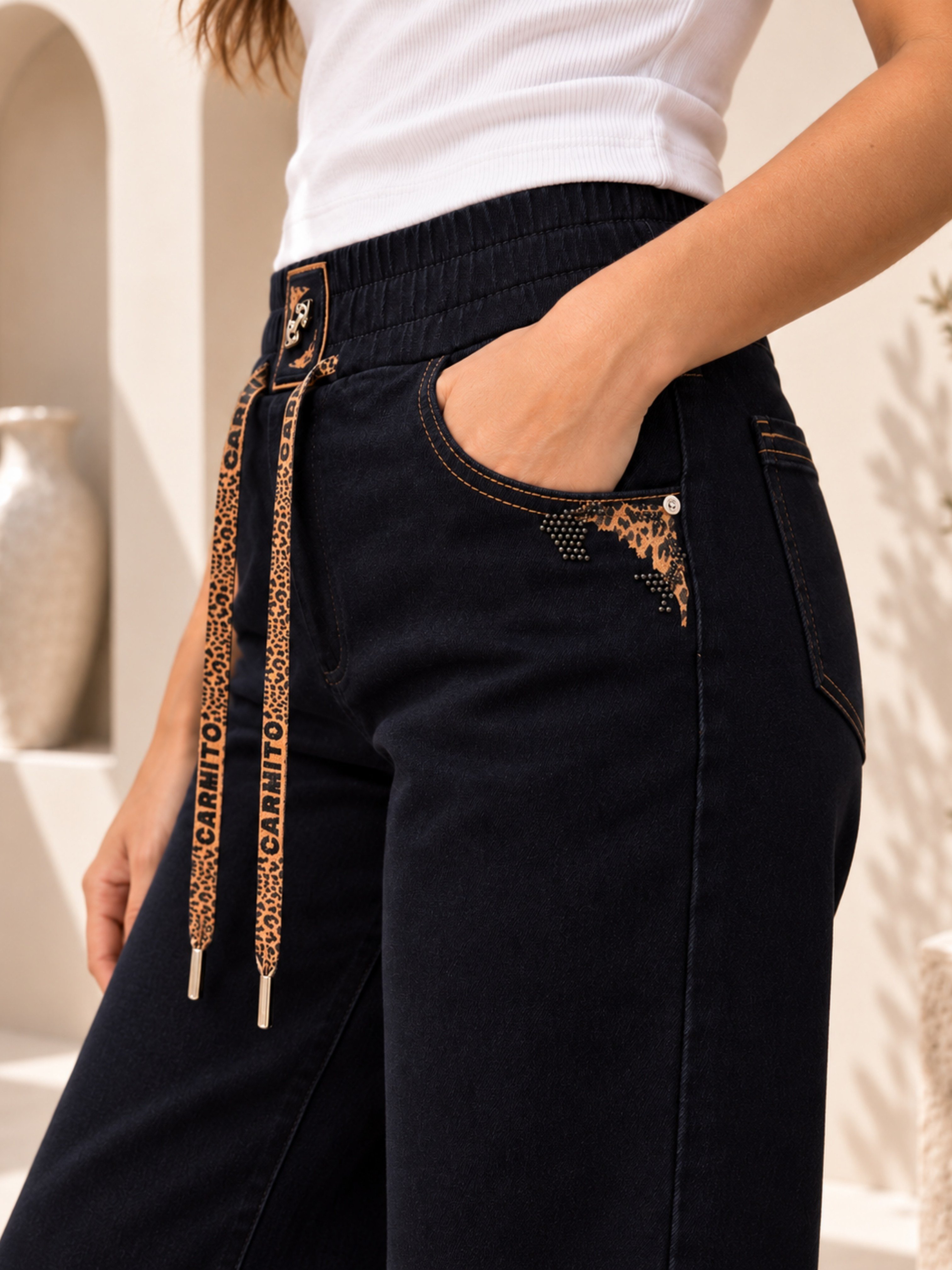 TEST Leopar Detay Pantolon