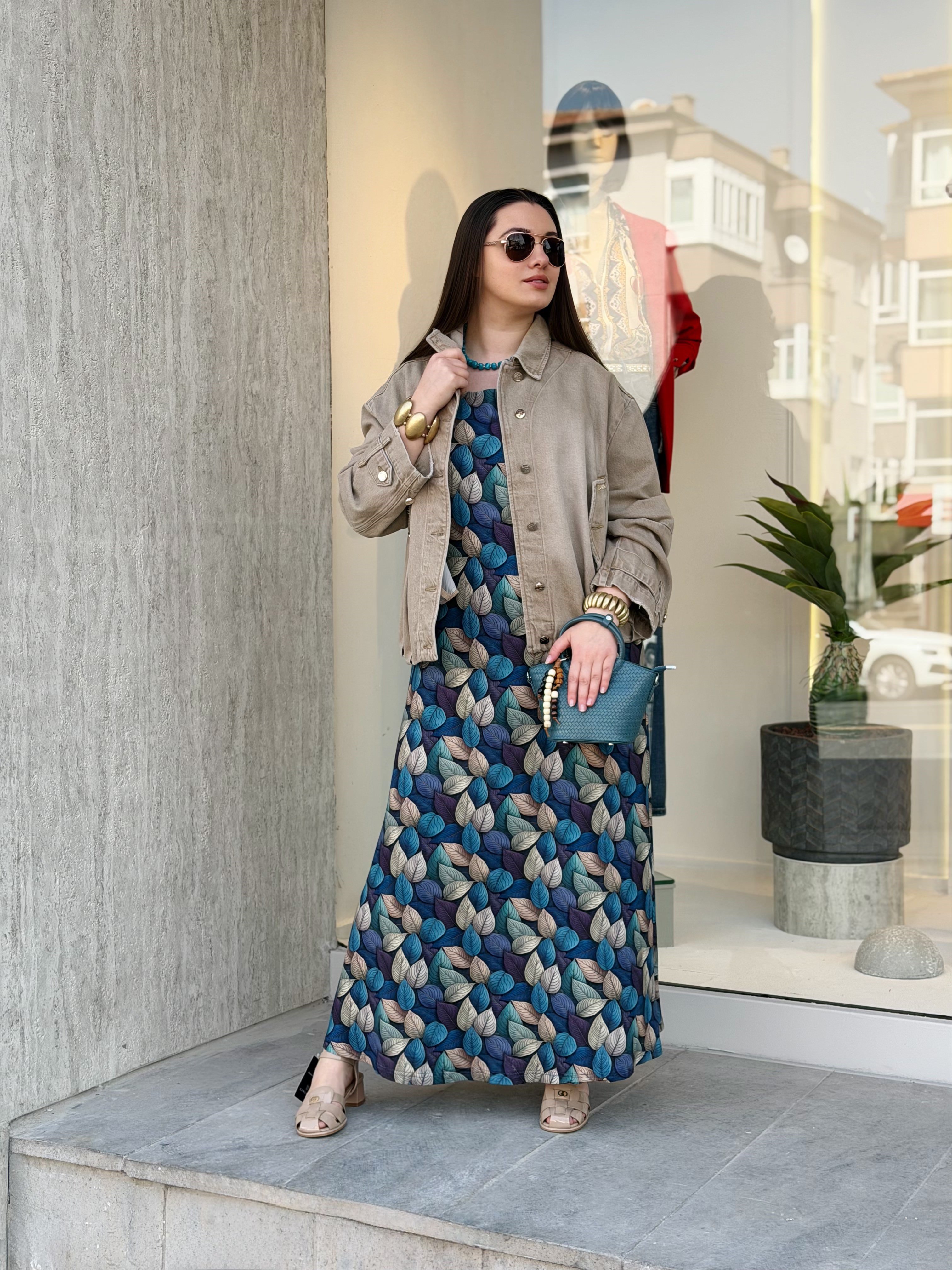 CEKET Oversize Jean Ceket