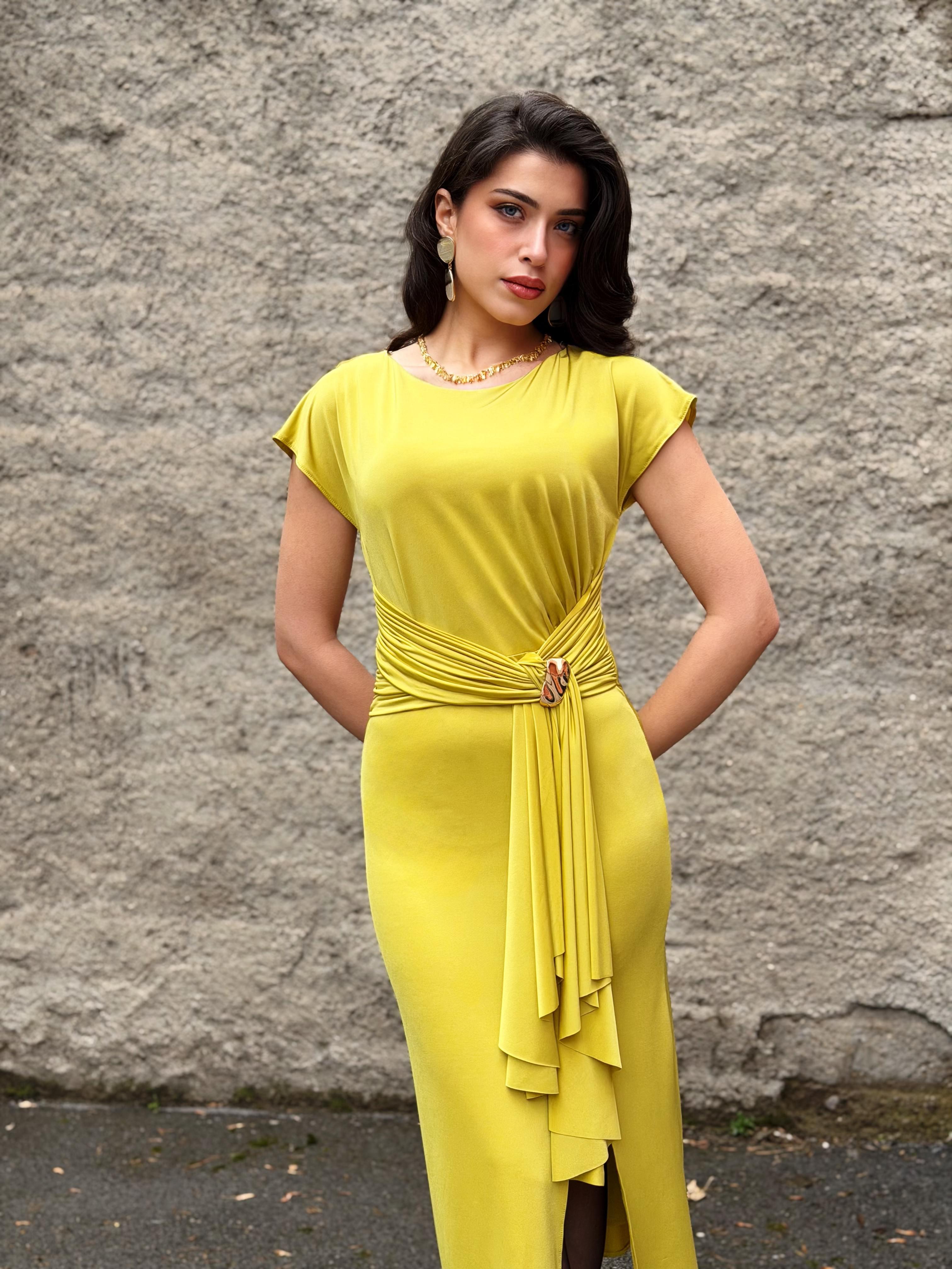 ELBİSE Tokalı Stil Elbise