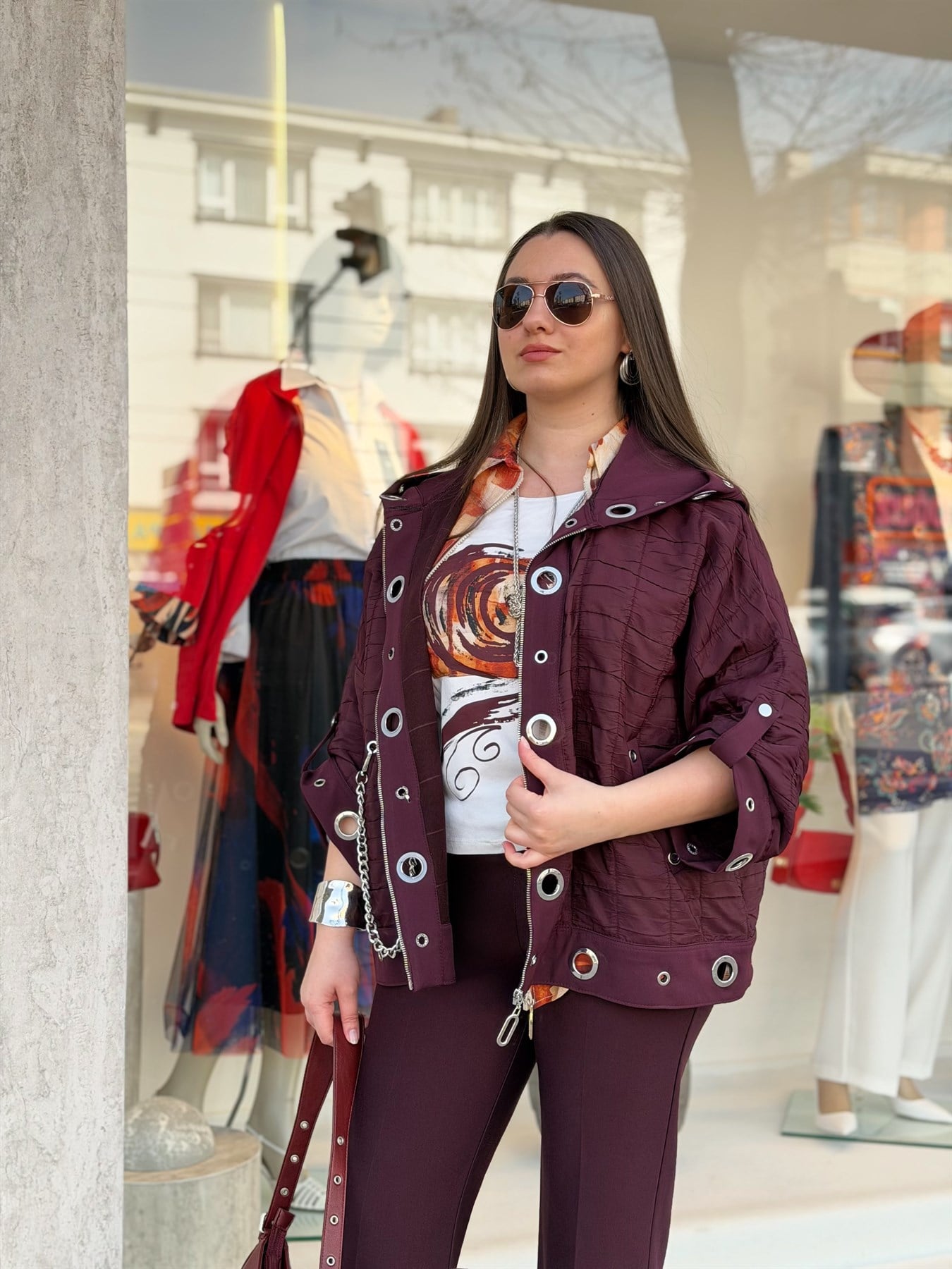 CEKET Zincir Kapitone Kot Ceket