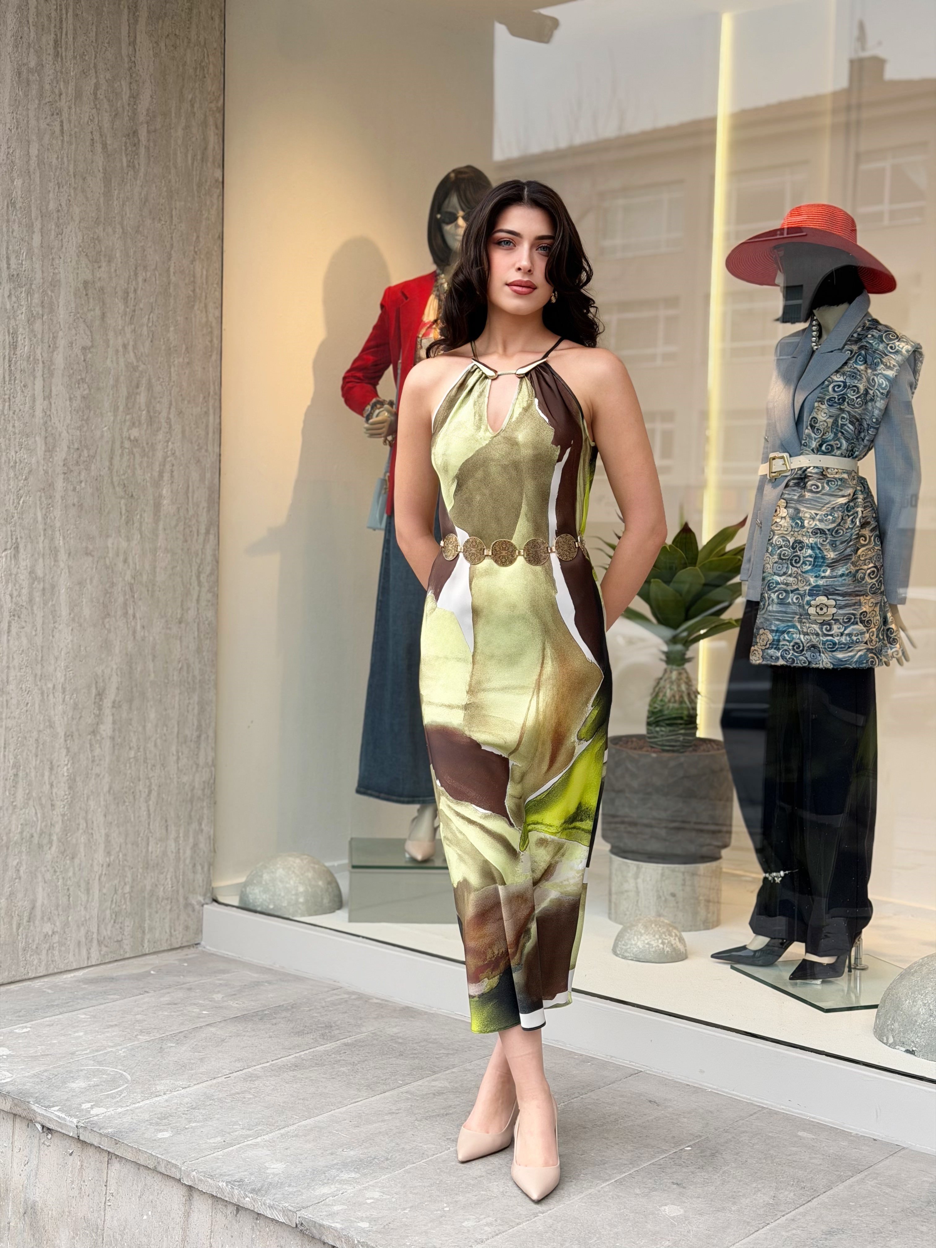 ELBİSE Batik Saten Elbise