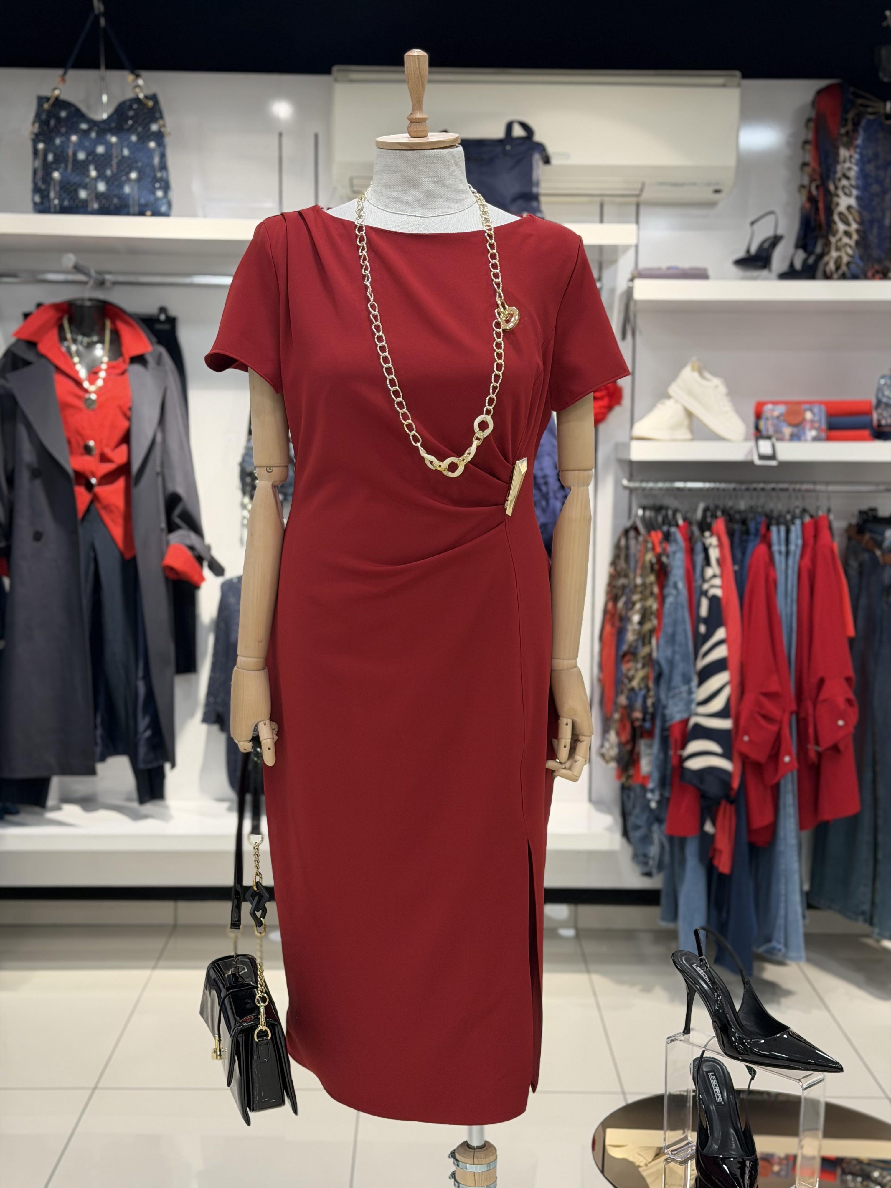 ELBİSE Beli Tokalı Elbise