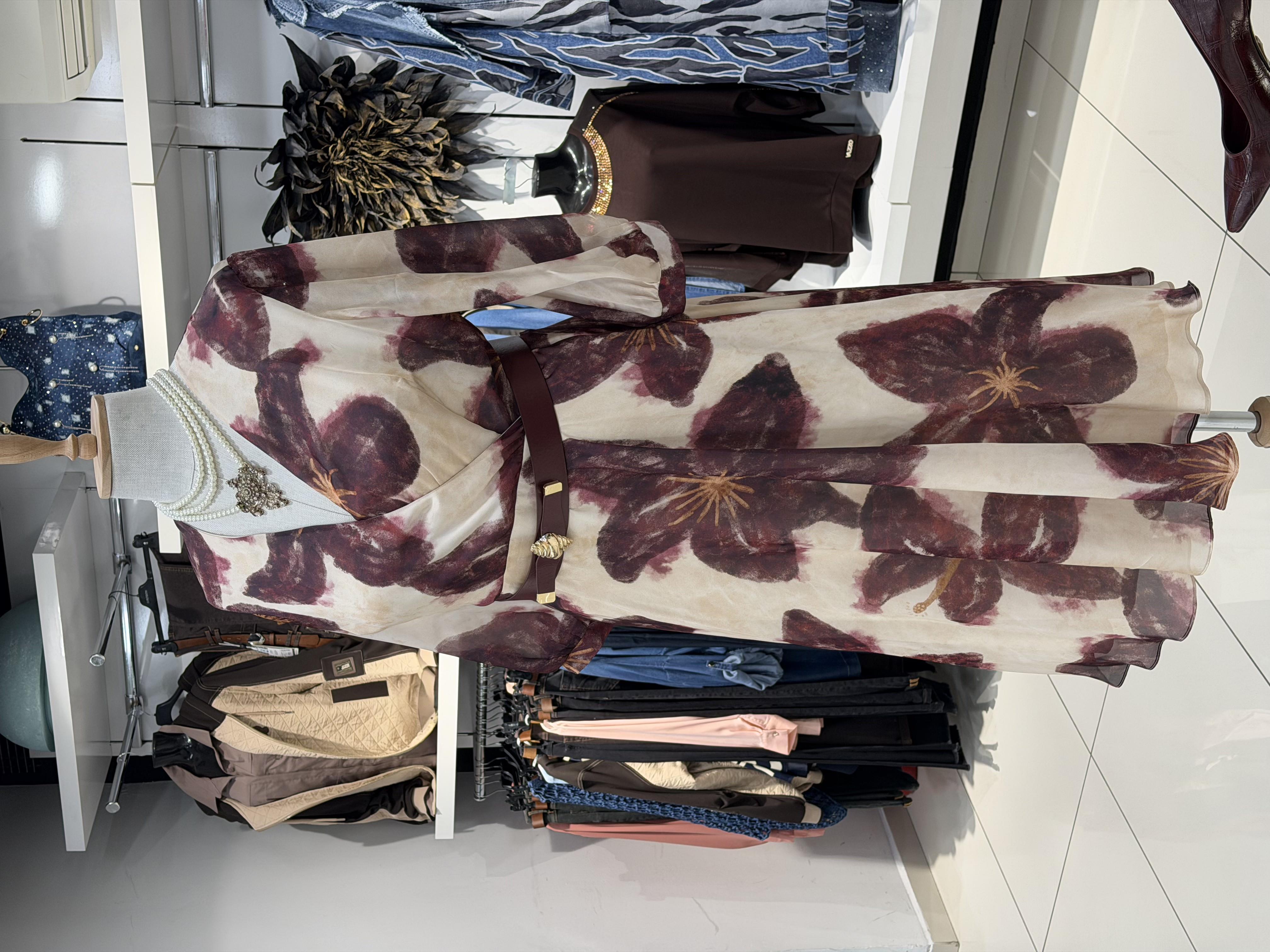 ELBİSE Çiçekli Şifon Elbise