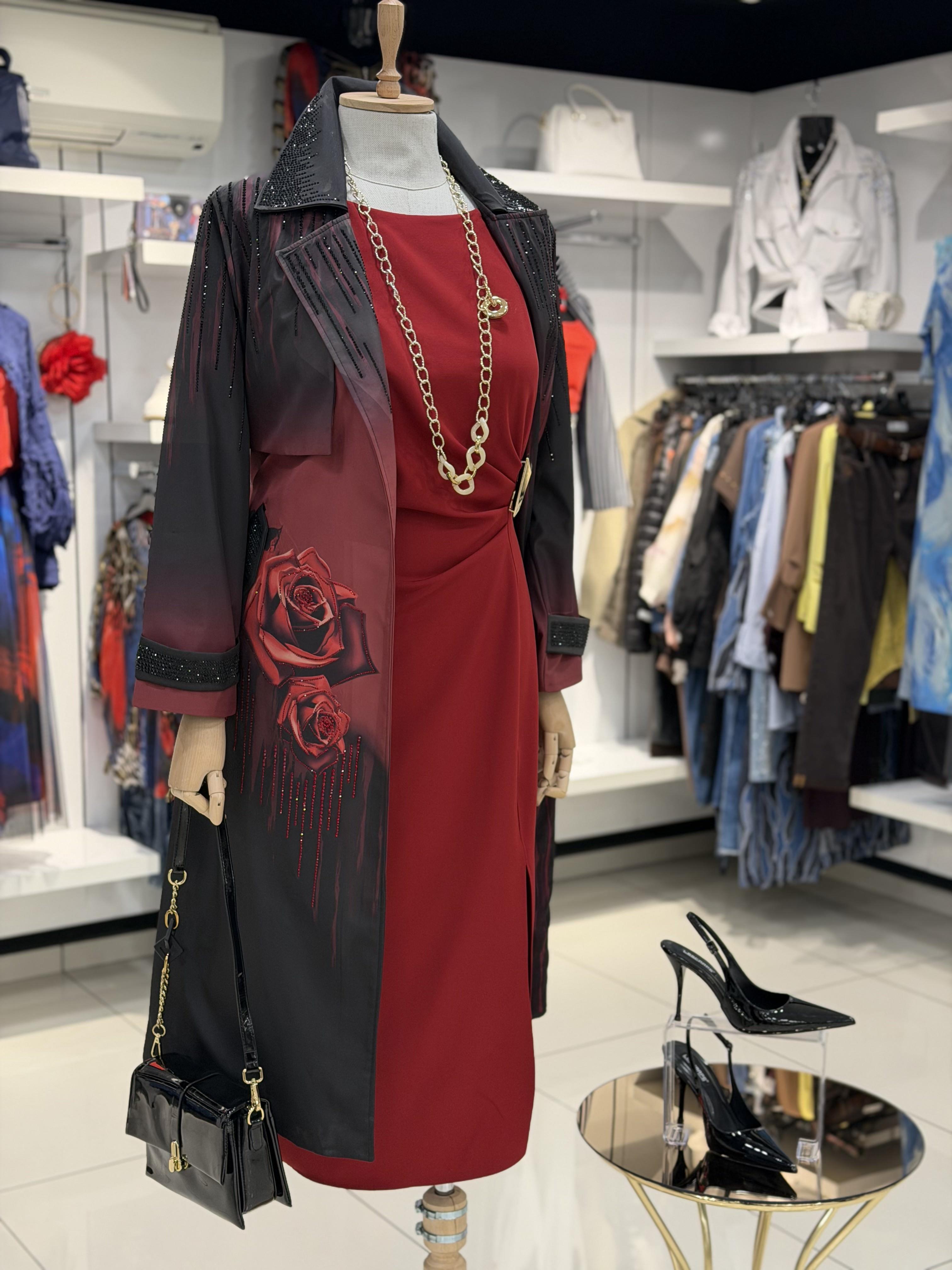 TAKIM ELBİSE Çiçekli Trenç