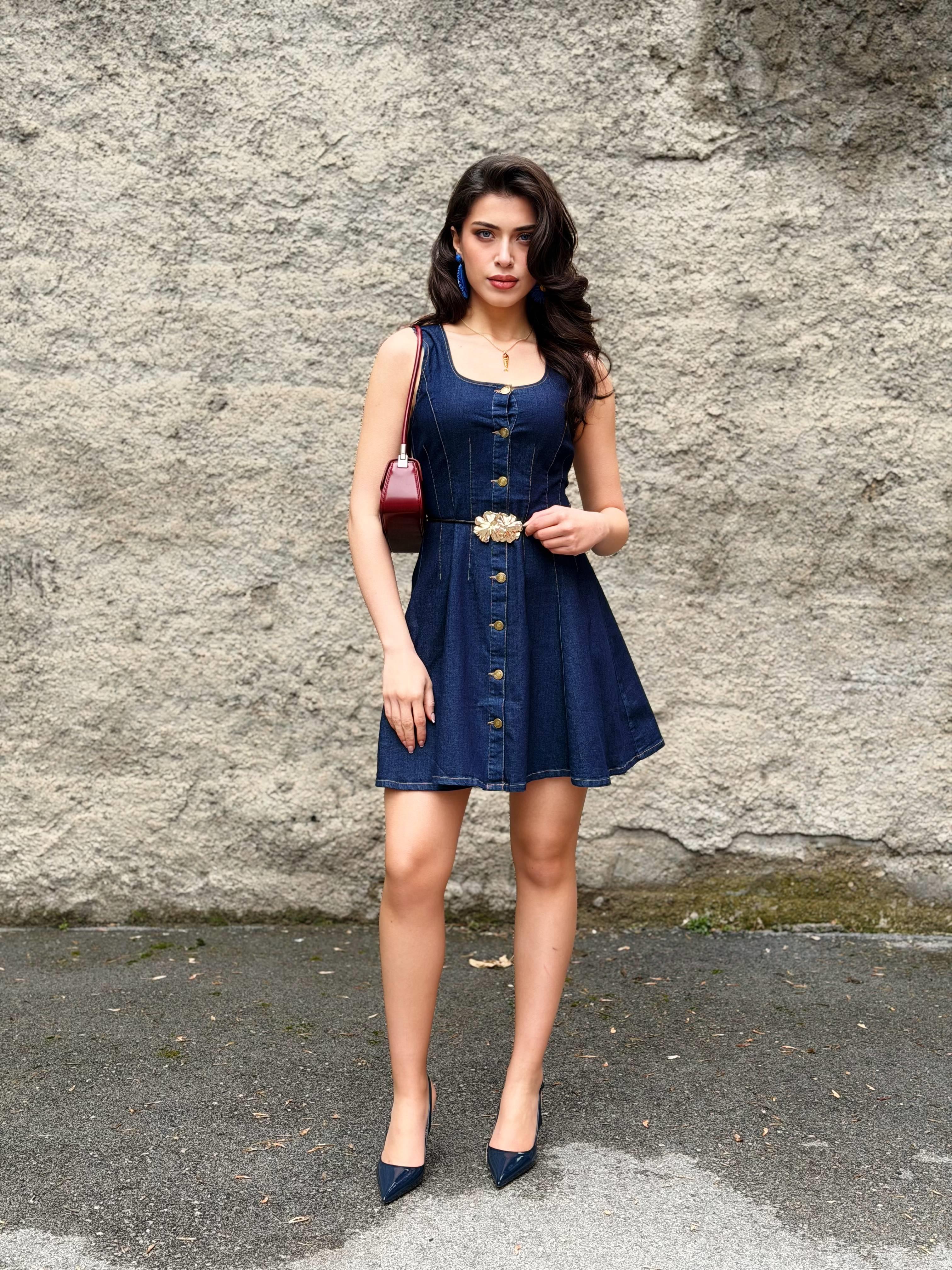 ELBİSE Düğmeli Jean ELbise