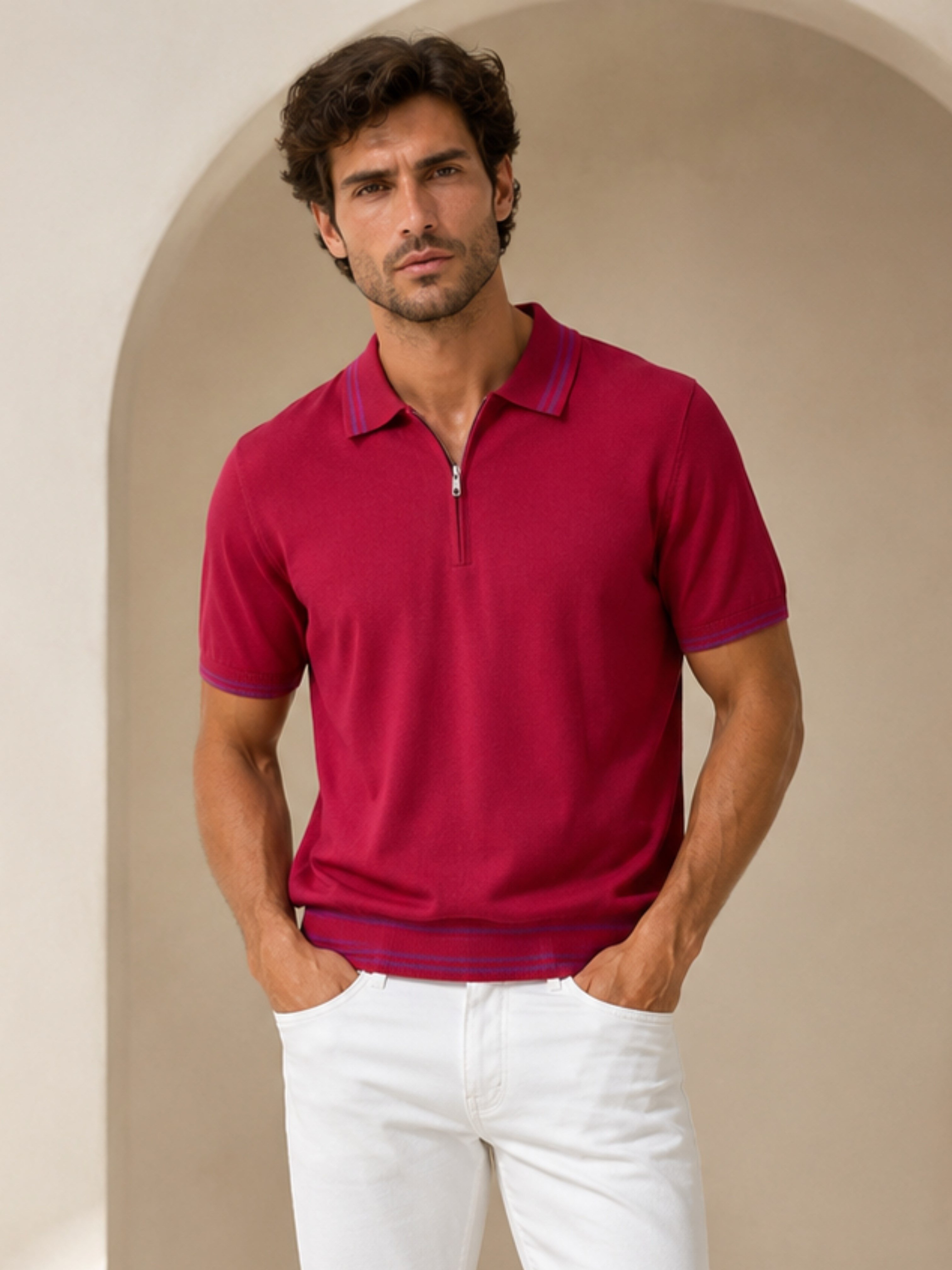 Kategorisiz Fermuar Yaka Triko