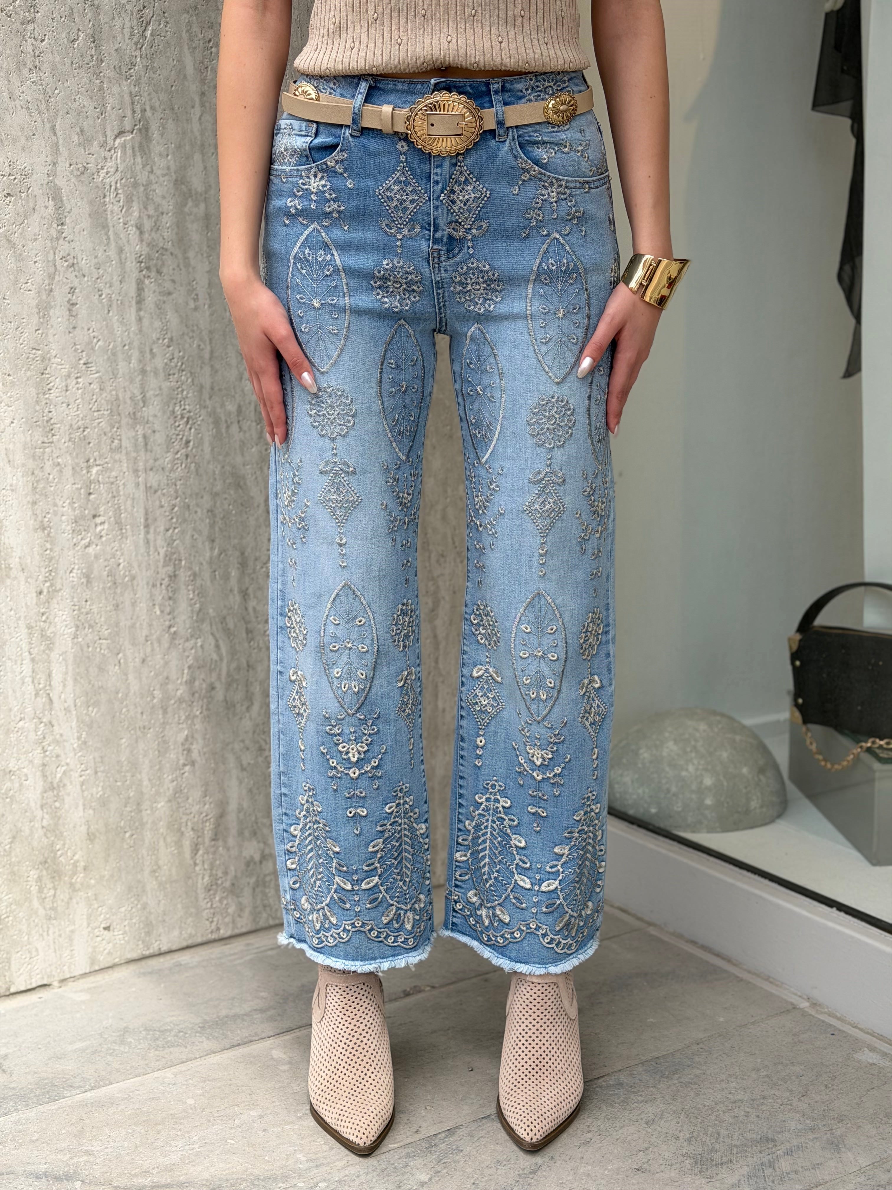 PANTOLON İşlemeli Jean Pantolon
