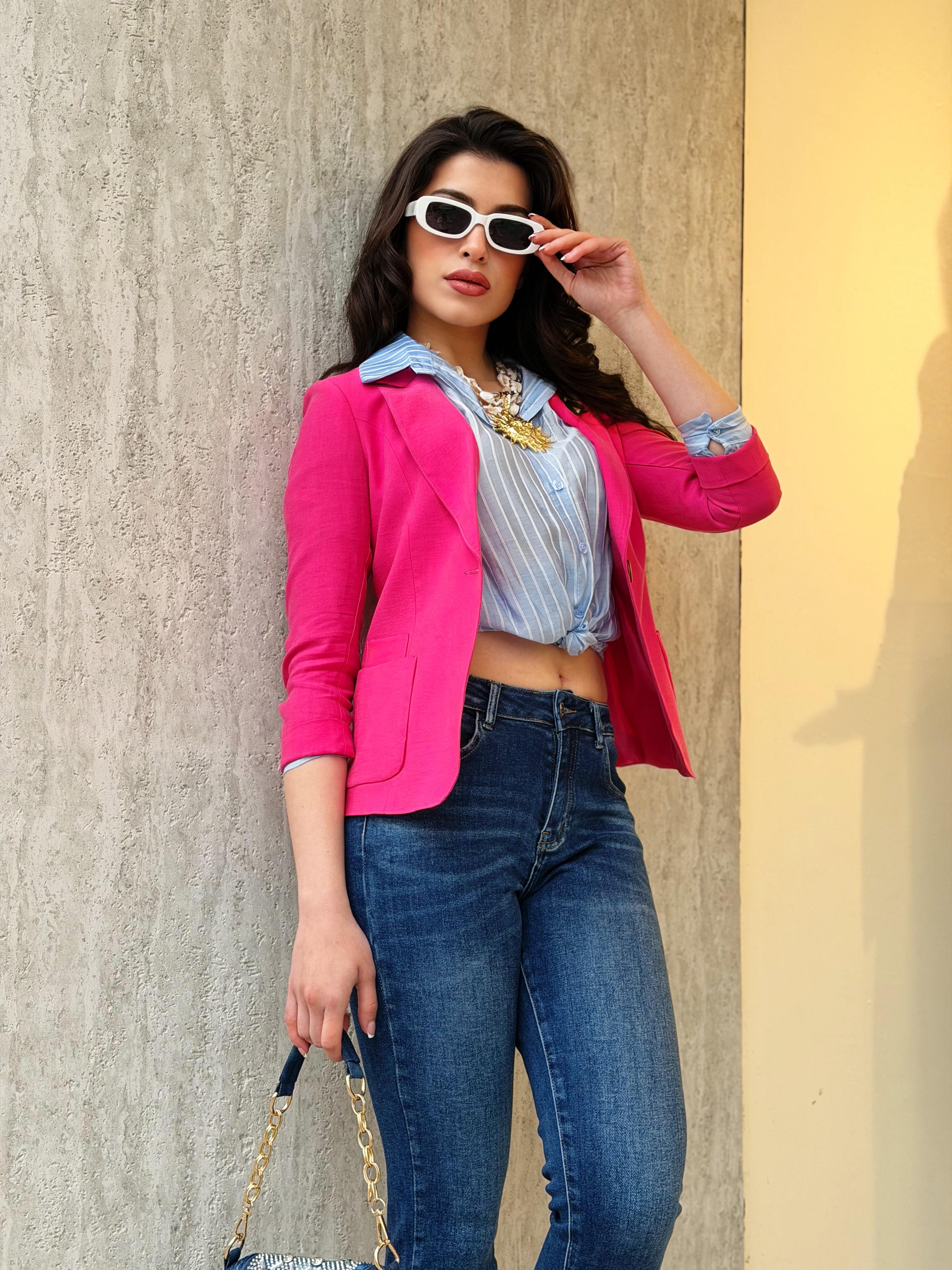 CEKET Keten Blazer Ceket